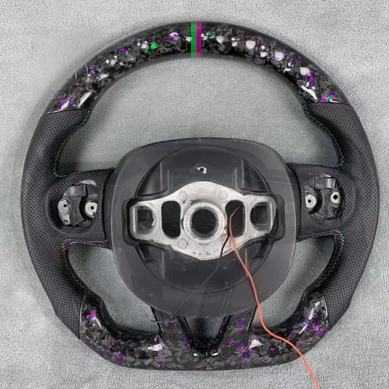 LED Forged Carbon Fiber Steering Wheel for 2015-2023 Dodge Challenger Hellcat Charger SRT Jeep Grand Cherokee Durango SRT Car