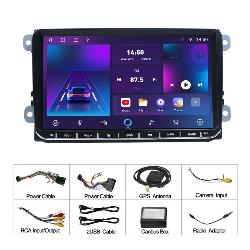2 Din Android Auto Car Radio Stereo Video GPS 4G SIM Wifi FM AM RDS Dashboard for Android Auto Mirror Link