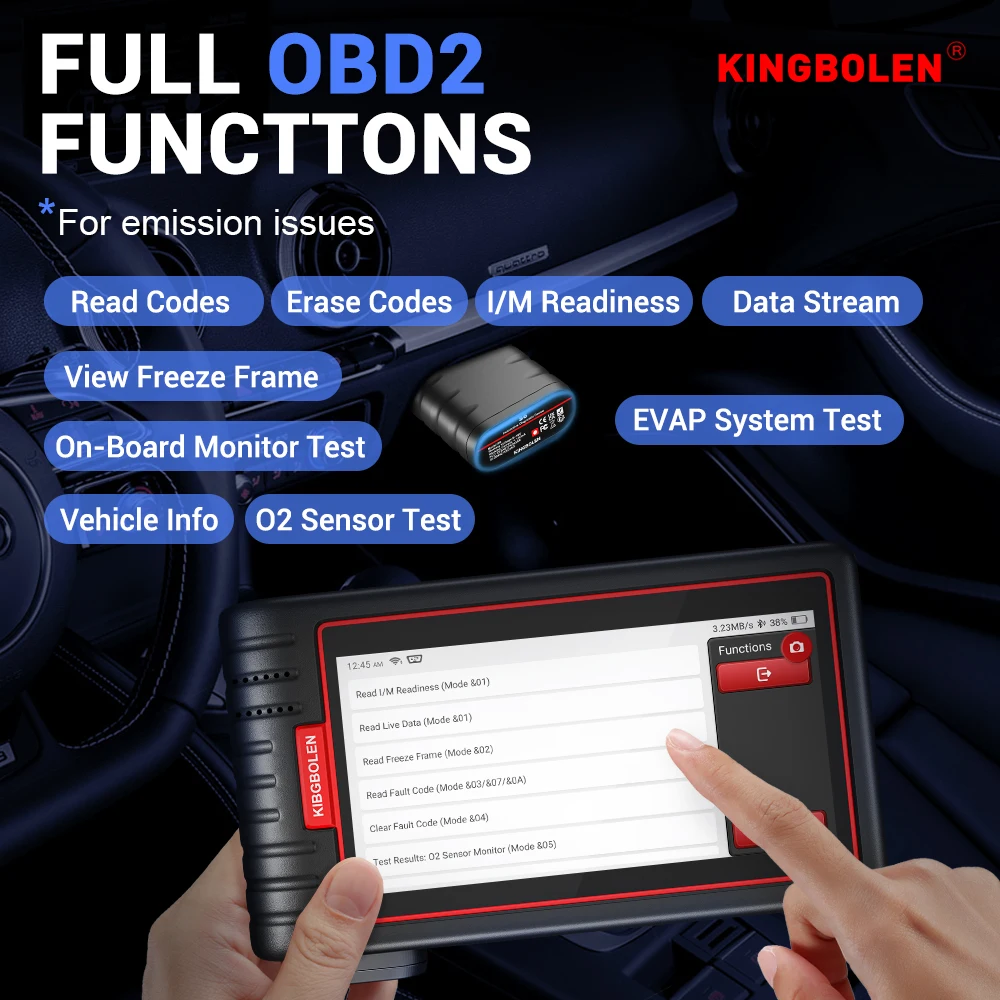 Kingbolen S6 OBD2 Automotive Scanner Bluetooth Car Diagnostic Tool As ThinkCar ThinkScan Max Lifetime Free Update