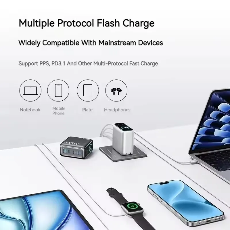 Anker Zolo 140W 4 Port Multi-device Fast Charging Advanced Gan Power Adapter for Macbook